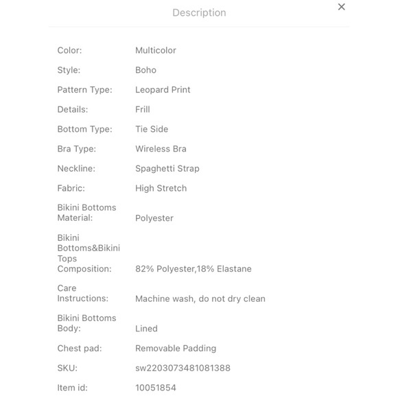 NWT - Leopard Frill Trim Tie Side Bikini - Picture 5 of 6